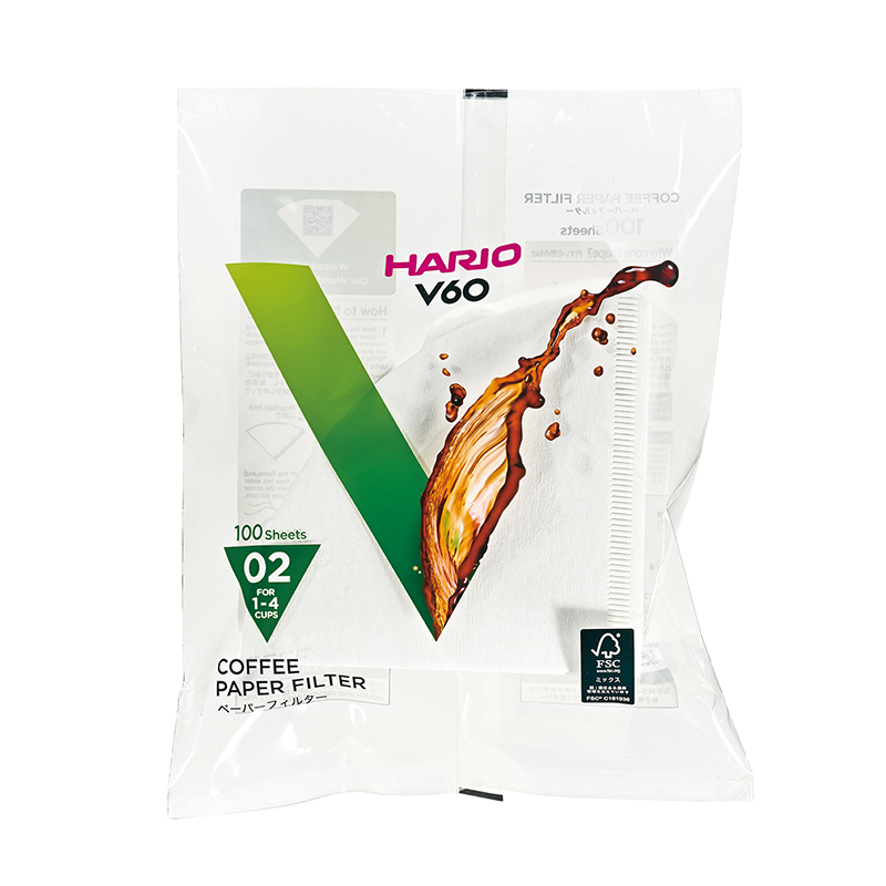 Filtres papier Hario V60, blancs, taille 02