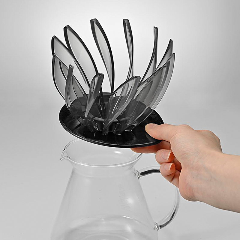 Dripper Hario V60 Suiren, noir transparent