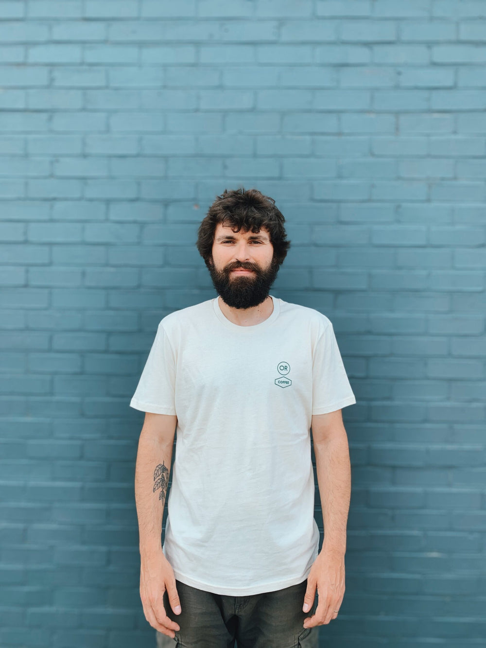 T-shirt OR – Coton brut blanc imprimé